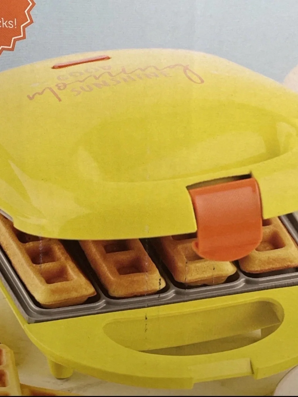 Baby Cakes Yellow Mini Nonstick Coated Waffle Stick Maker Model WMM-401 New
